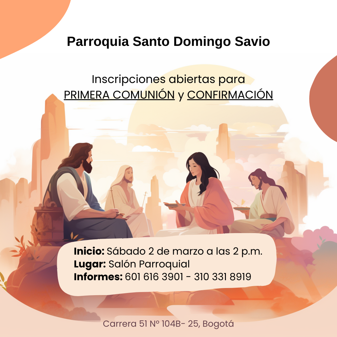 Catequesis primera comunión y confirmación